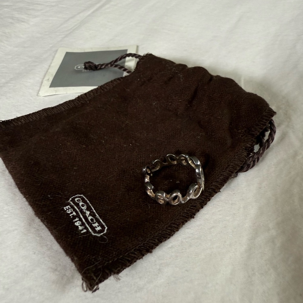 Coach Silver Script Ring - image 3